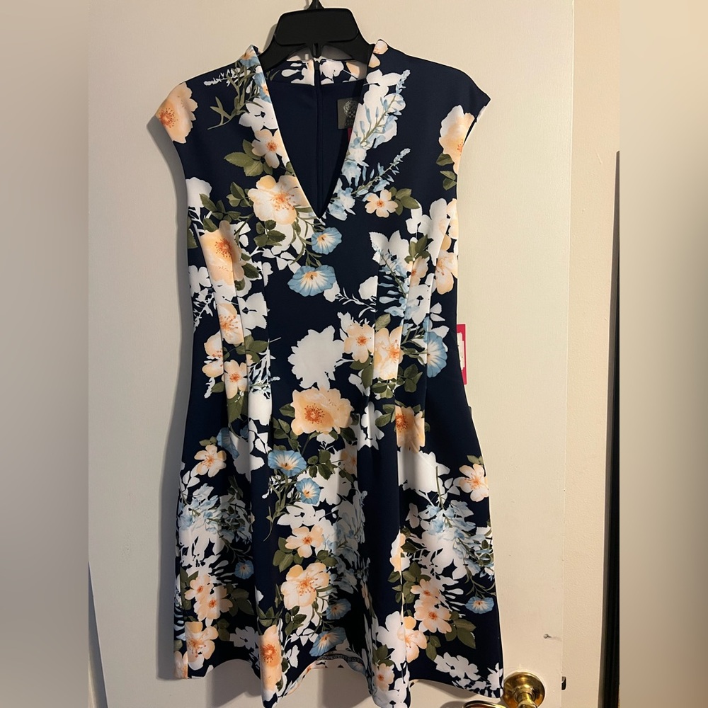Vince Camuto Navy Floral Mini Dress